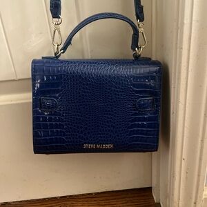 Steve Madden blue croc embossed handbag #crocodile